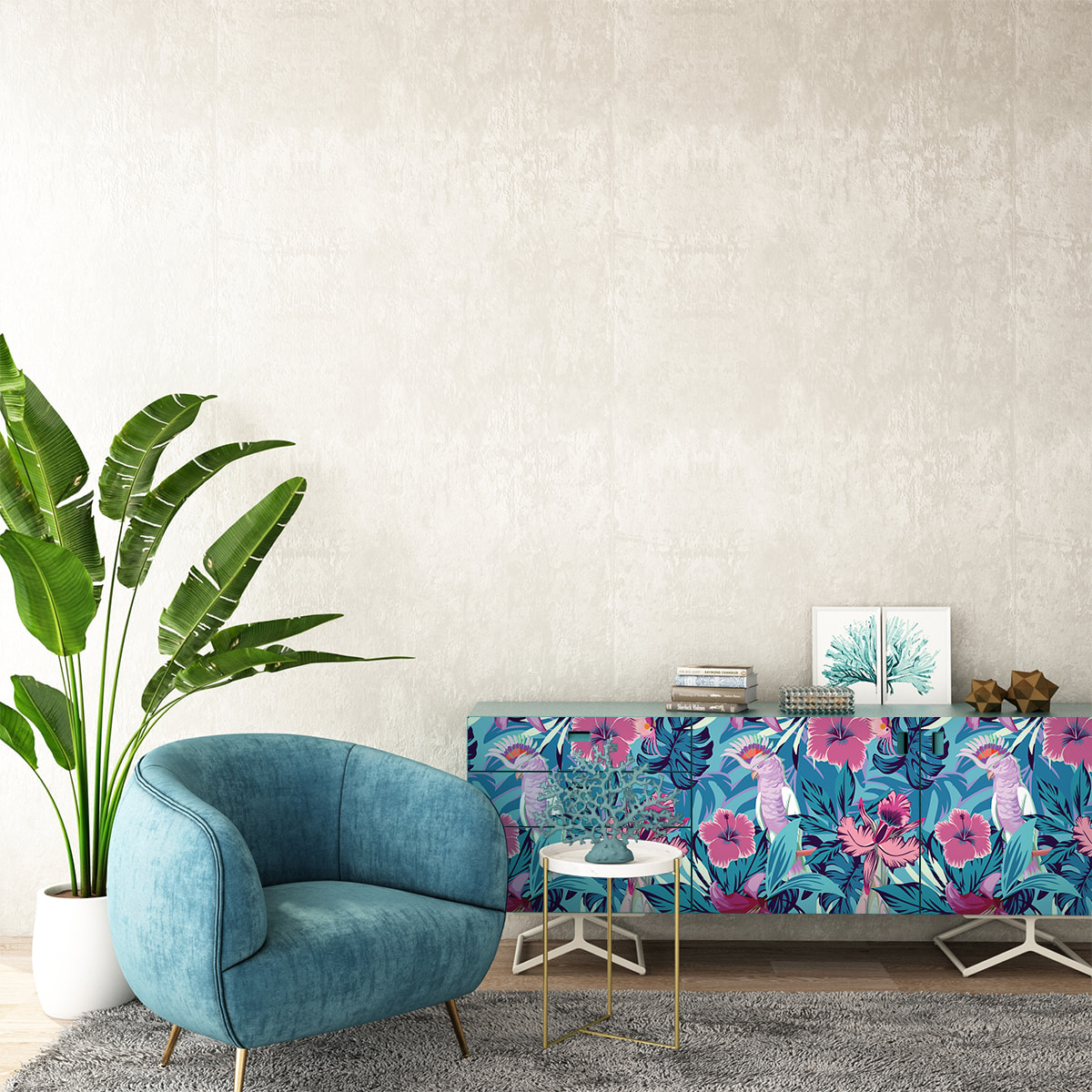Sticker meuble tropical heeata 40 x 60 cm