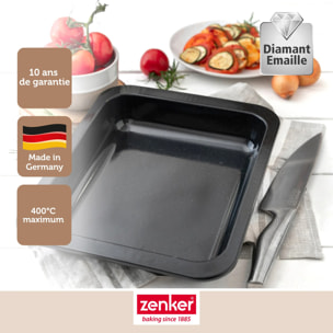 Lot de 2 plats four 33/33 cm en acier émaillé avec 2 ustensiles Zenker Special cooking