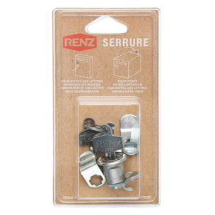 Serrure batteuse courte (coté récupération) et pour boites aux lettres (individuelles ou collectives)- RENZ - 023721