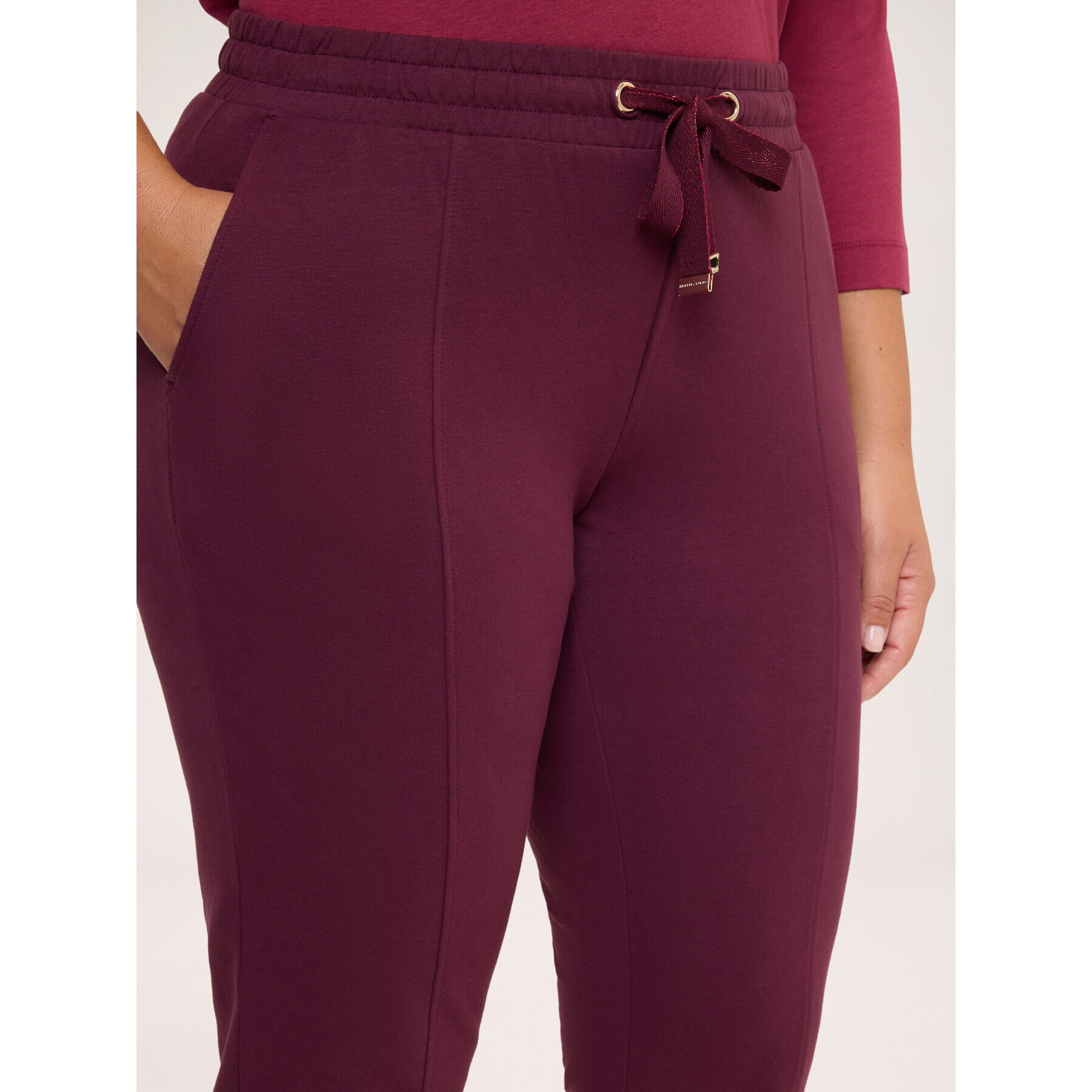 Fiorella Rubino - Joggers in cotone con coulisse in vita - Bordeaux