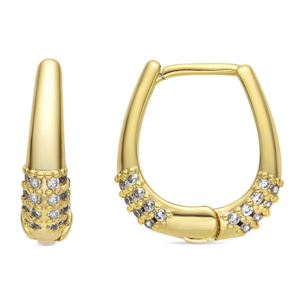 Pendientes acabado oro amarillo de 18k y Circonita Brillante