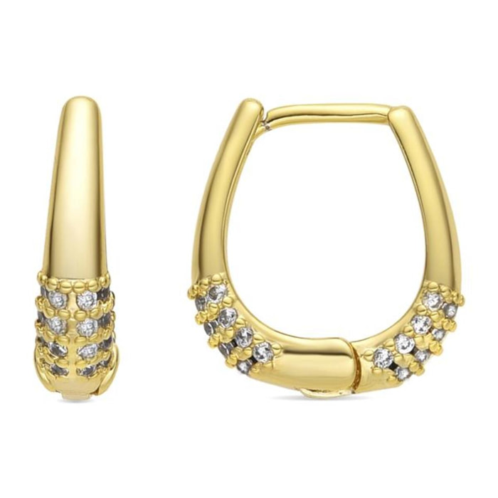 Pendientes acabado oro amarillo de 18k y Circonita Brillante