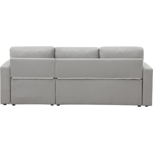 Canapé d'angle convertible/ réversible avec coffre "Alain" - 3 places - Gris clair