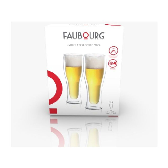 Verre FAUBOURG à Bière double paroi Dublin Pack de 2