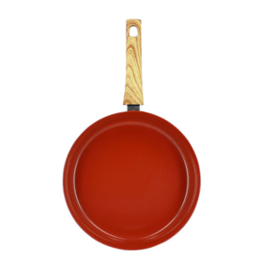 Poêle 28cm en aluminium recyclé brique - tous feux COLORAMA