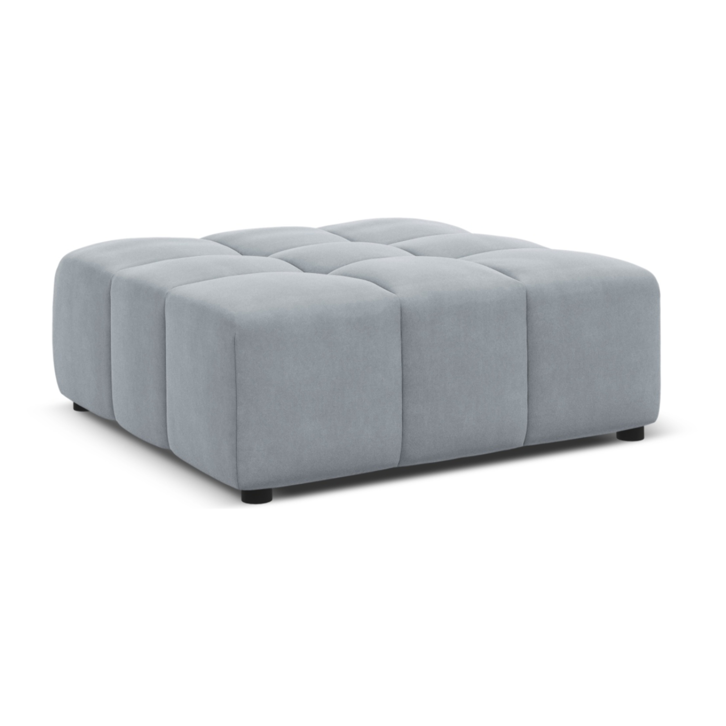 Pouf "Luc" en velours bleu clair