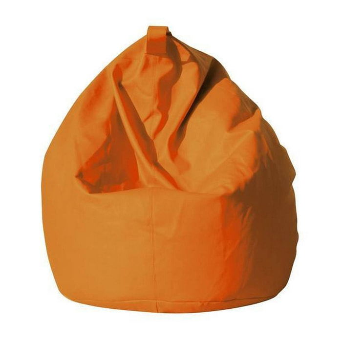 Pouf Azelia, Poltrona multiuso, Poltroncina sacco, Pouf poggiapiedi, Made in Italy, 70x70 h110 cm, Arancione