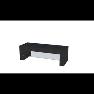 Mobile TV Salotto Soggiorno Ripiano In Vetro Base Televisione Design Arredamento Casa Moderno Ed Elegante Lujan 112 x 40 x 36 cm nero frassino