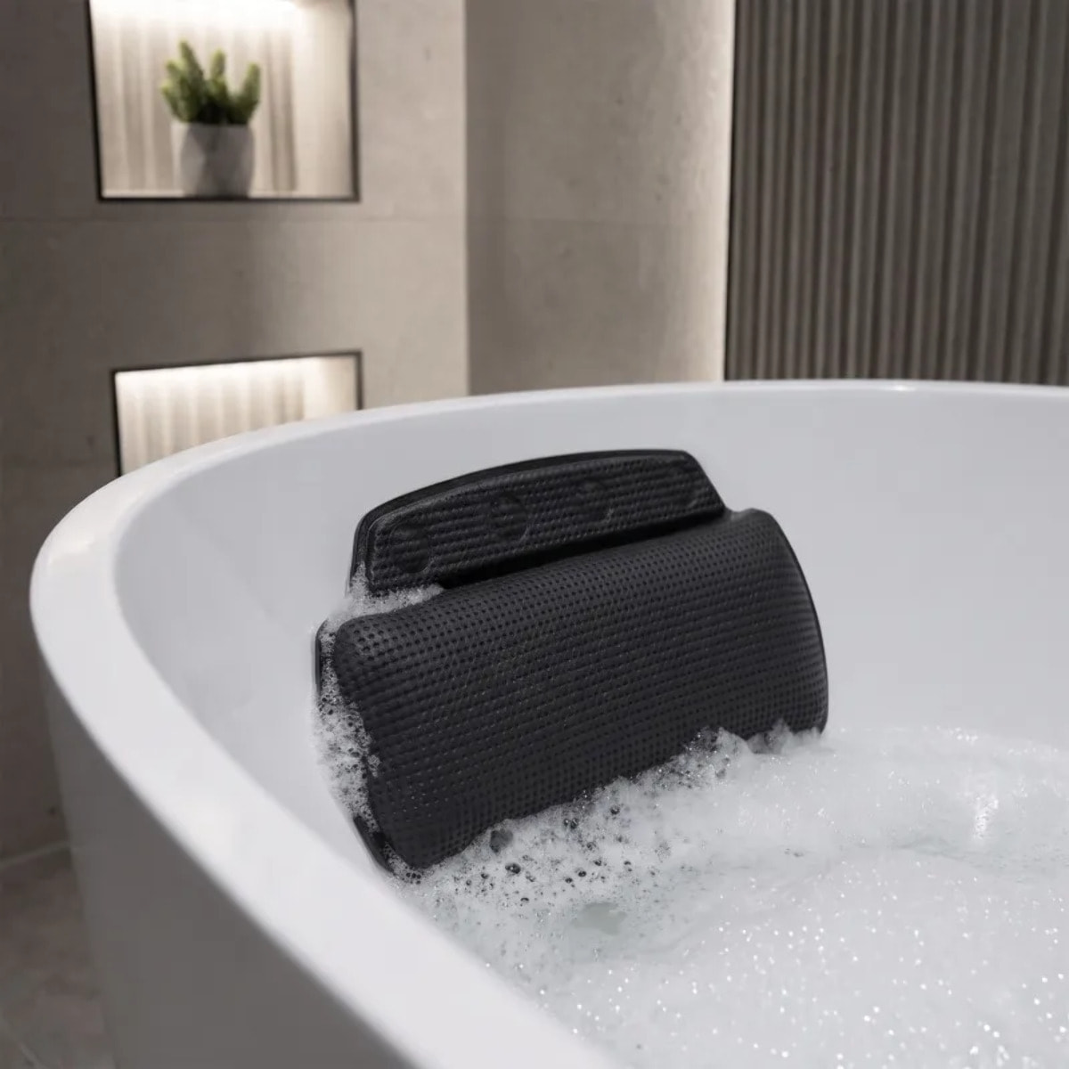coussin de baignoire PVC ALASKA 32x23cm Noir Spirella