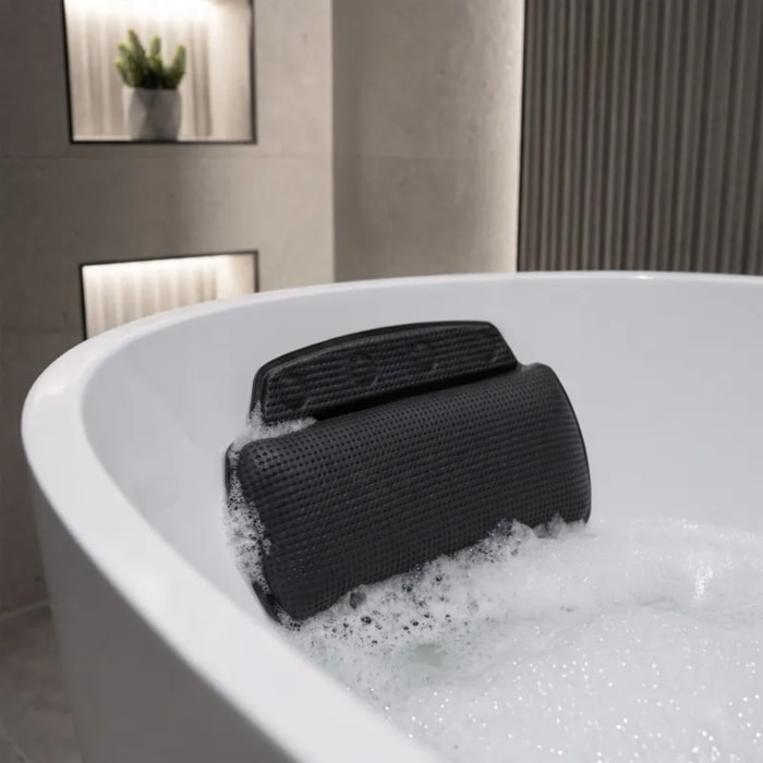 coussin de baignoire PVC ALASKA 32x23cm Noir Spirella
