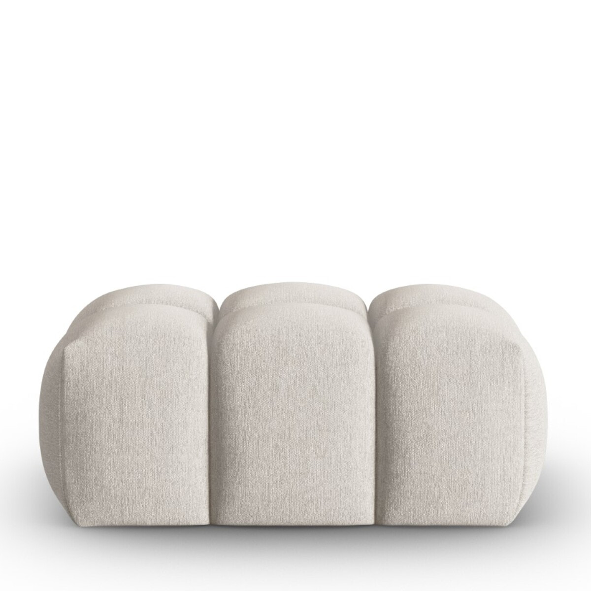 Pouf "Lorella" en tissu structurel beige