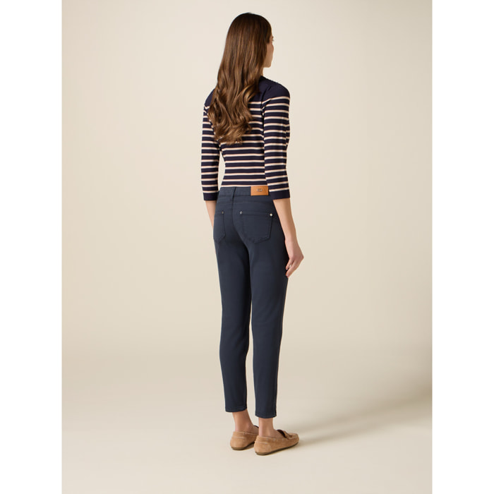 Oltre - Pantaloni skinny con catena metallica - Blu