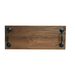 Plateau à apéro en bois de teck recyclé et métal, 38 cm - MORELIA
