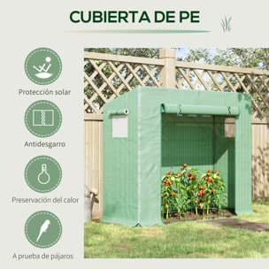 Invernadero Pequeño Invernadero de Exterior con Ventanas y Marco de Acero Invernadero para Cultivar Tomates Plantas Flores 200x76x168 cm Verde