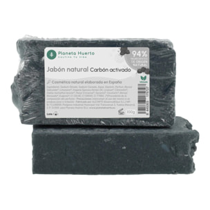 Jabón natural a base de aceite de oliva y carbón activado Planeta Huerto 100 g