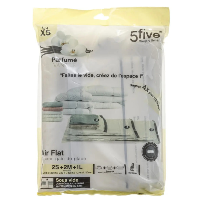 Lot de 5 sacs compresseurs d'air parfumés