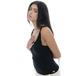 Camiseta de tirantes mujer Leone Chic Gold canalé elástico