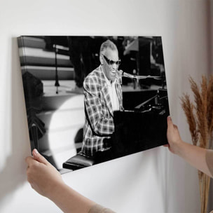 Tableau chanteur Ray Charles au piano en 1982 Toile imprimée