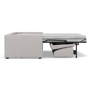 Julia - canapé 3 places convertible couchage quotidien matelas 14 cm en tissu - Gris clair