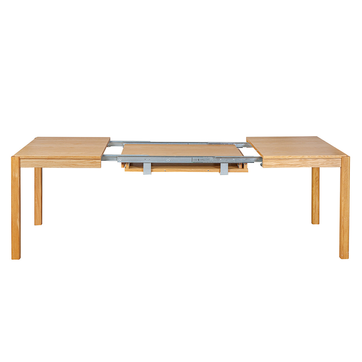 Table à manger extensible rallonges intégrées en bois clair chêne rectangulaire L125-238 cm AGALI
