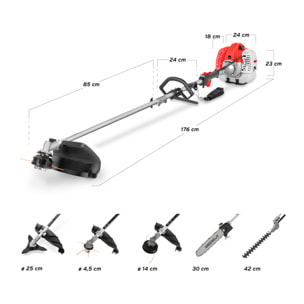 Herramienta multifunción de gasolina 2 tiempos, 5cv, 65cc - GM650X-5