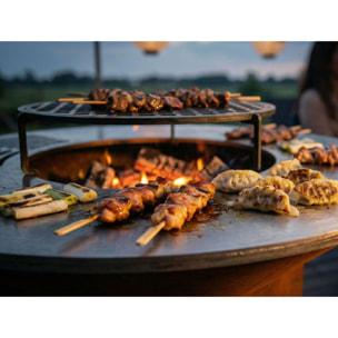 Barbecue brasero avec plaque d'acier de 100 cm