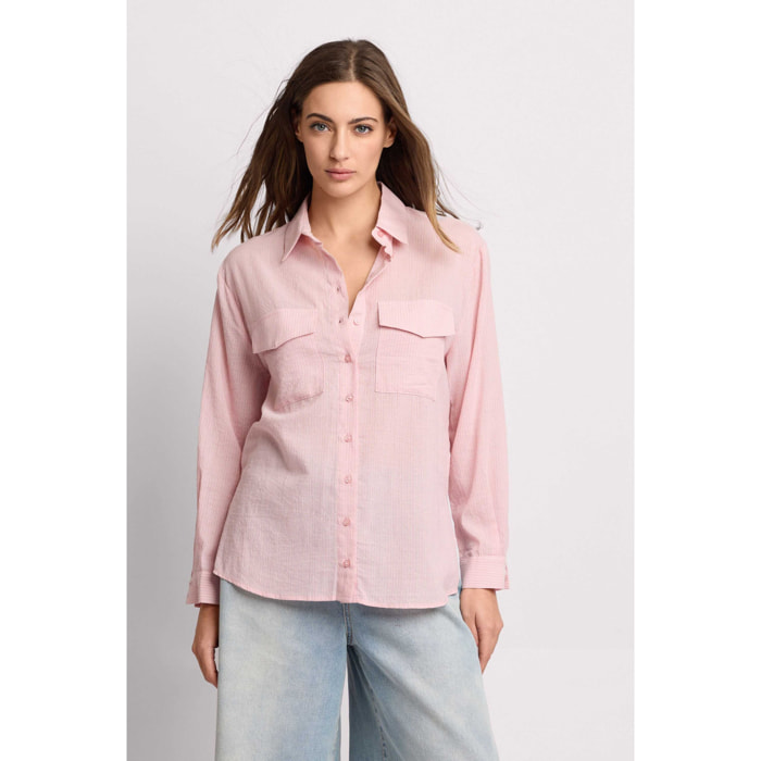 Kocca - Camicia con tasche con pattina Donna, Tinta unita, Colletto di camicia