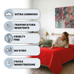 TRAPUNTINO ESTIVO 100gr SATIN STRIPES, Raso di Poliestere, Made in Italy - ROSSO
