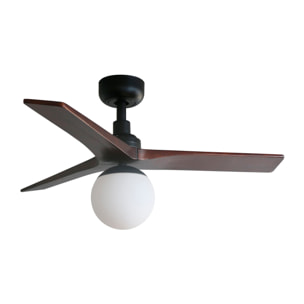 KLIM S Ventilatore a soffitto  nero/noce E27