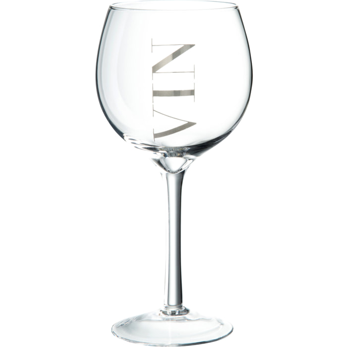 J-Line verre à Vin blanc - verre - transparent/argent - 6 pcs