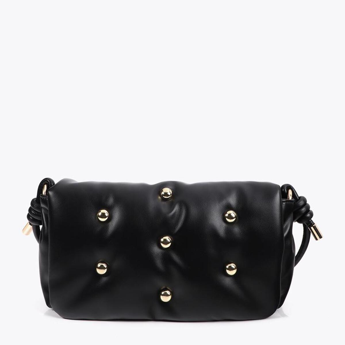 Tracolla imbottita effetto pelle con borchie