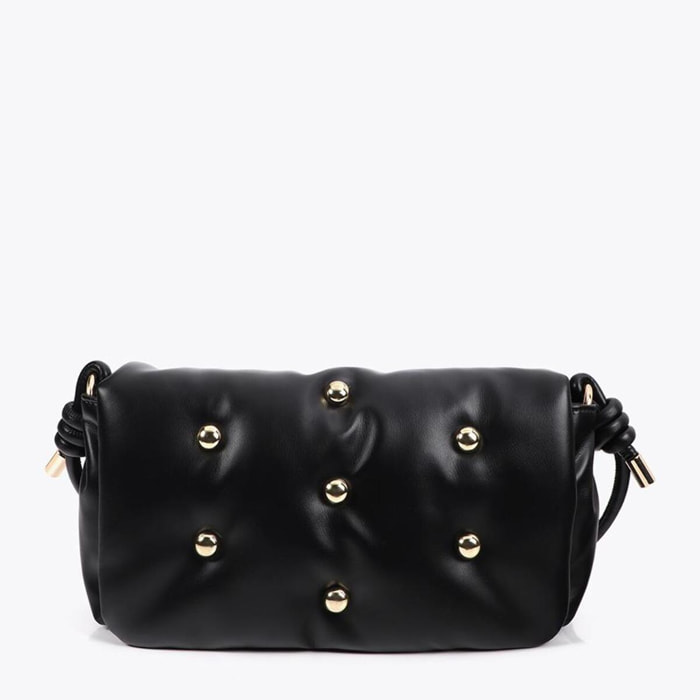 Tracolla imbottita effetto pelle con borchie