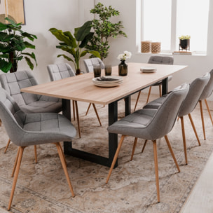 Table à manger extensible effet chêne - NORA