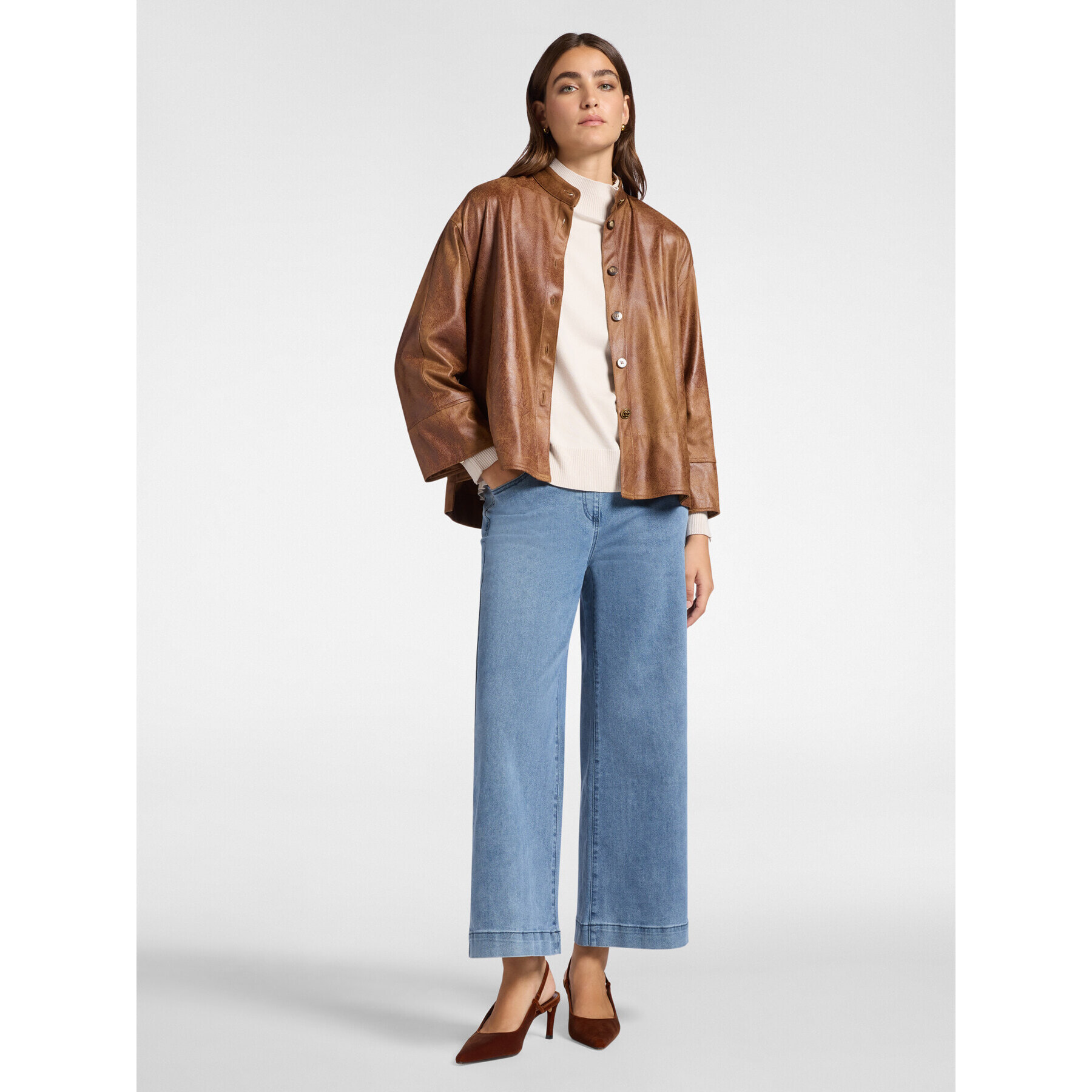 Elena Mirò - Jeans pull on con gamba larga - Azzurro