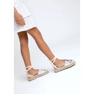 Alpargatas de Niña Con Cinta Plata