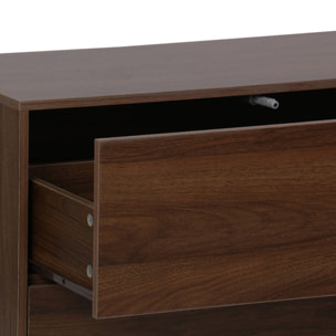 Commode. module de rangement décor bois noyer 3 tiroirs - Kompo