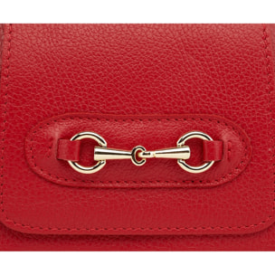 Borse Donna colore Rosso-in pelle Made in Italy 15x20x8cm