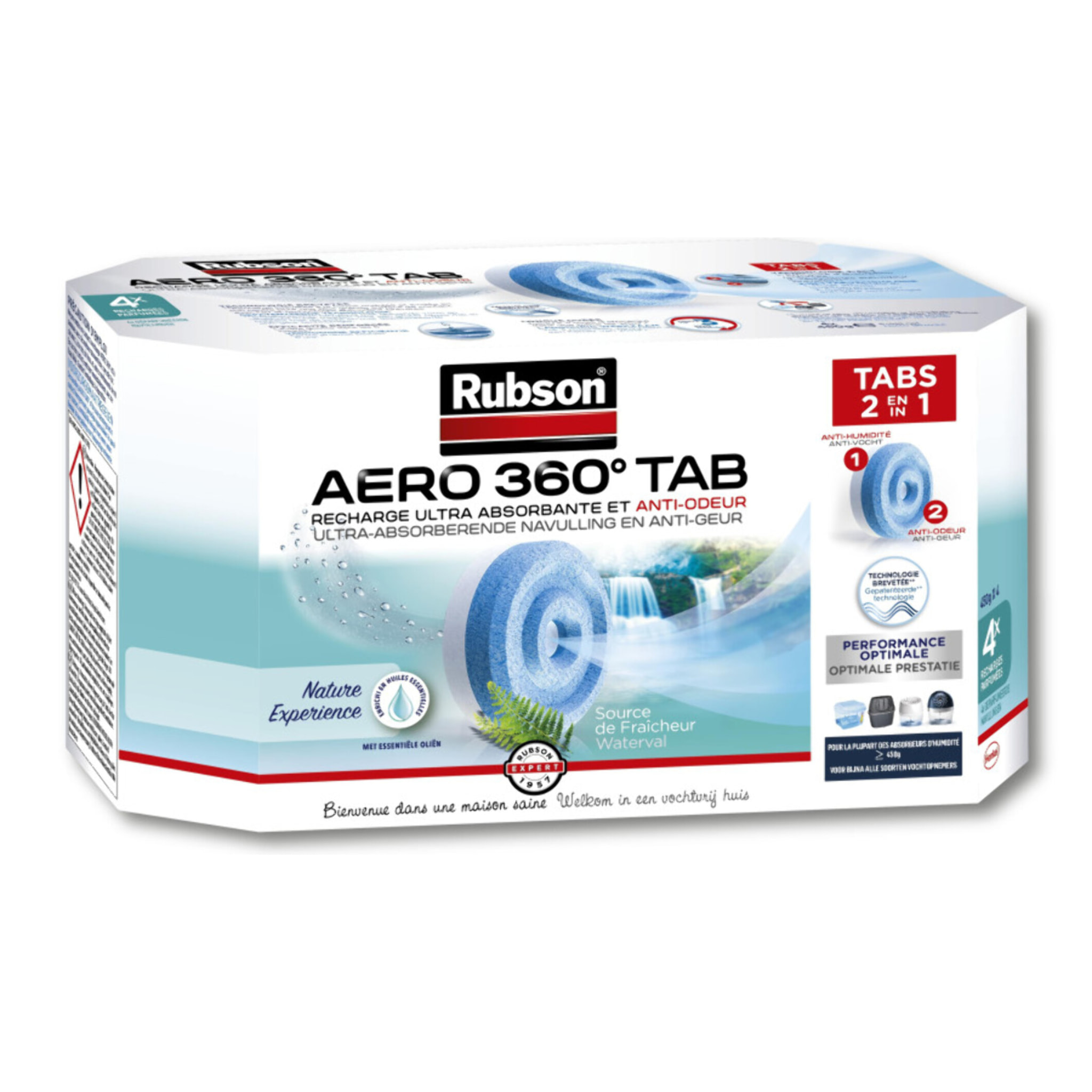 Pack de 2 - Rubson - Recharge Aero 360 Nature Experience Source De Fraîcheur Lot De 4 Recharges