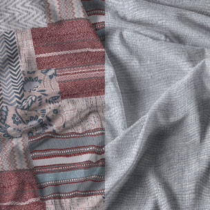 PARURE COPRIPIUMINO ATHENA, 100% Cotone, Made in Italy - LUCY ROSSO