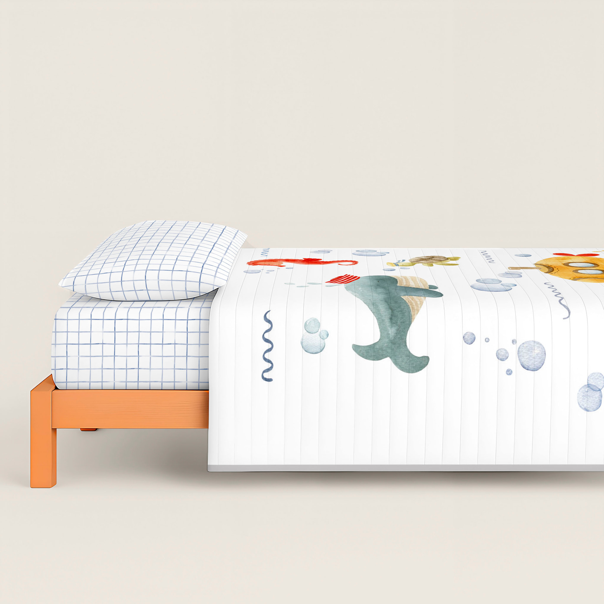 Cool Kids - Colcha Bouti Estampada - Reversible - 100% Algodón - 70 gr/m² - Submarine