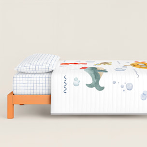 Cool Kids - Colcha Bouti Estampada - Reversible - 100% Algodón - 70 gr/m² - Submarine