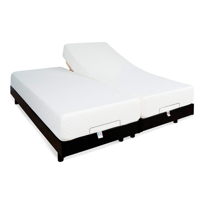 Ensemble Duo Flex 2 places | Sommiers électriques + Matelas Mémoire de forme