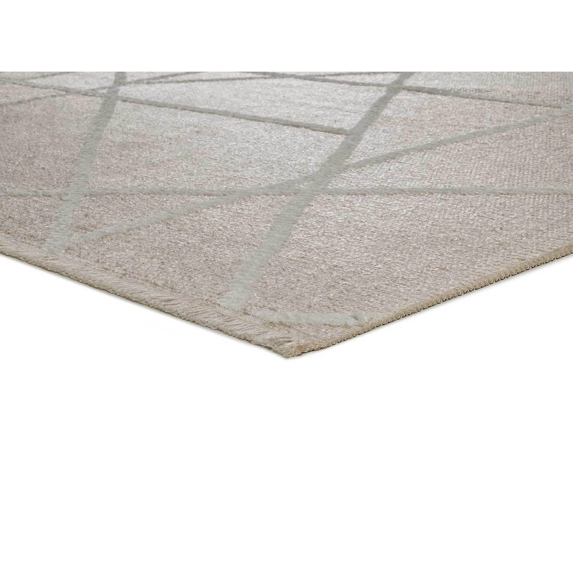 LUX Alfombra geométrica en estilo étnico en color blanco, varias medidas disponibles.