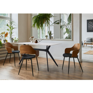 Table à manger en céramique "Boreal" - 4 à 6 personnes - 160 cm - Blanc