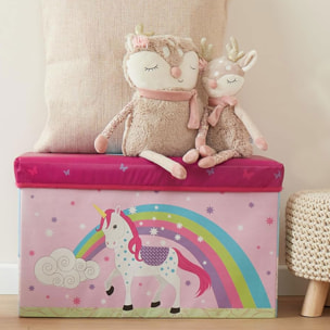 Caja de almacenamiento MDS con tela no tejida, diseño unicornio 60x30x35cm