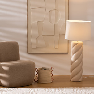 Lampadaire Noly céramique beige H102cm