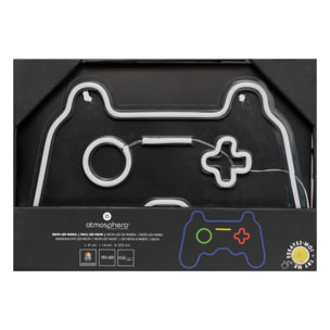 Tube néon mural led "Manette" bleu L 41cm