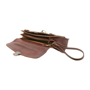 Borsa a mano da uomo in vera pelle - Modello False - 100% pelle - 24.0 x 17.0 x 8.0 cm