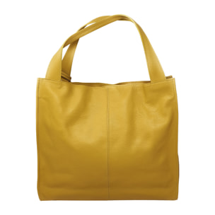 Chicca Borse Borsa a Mano Shopper Donna in Pelle Giallo