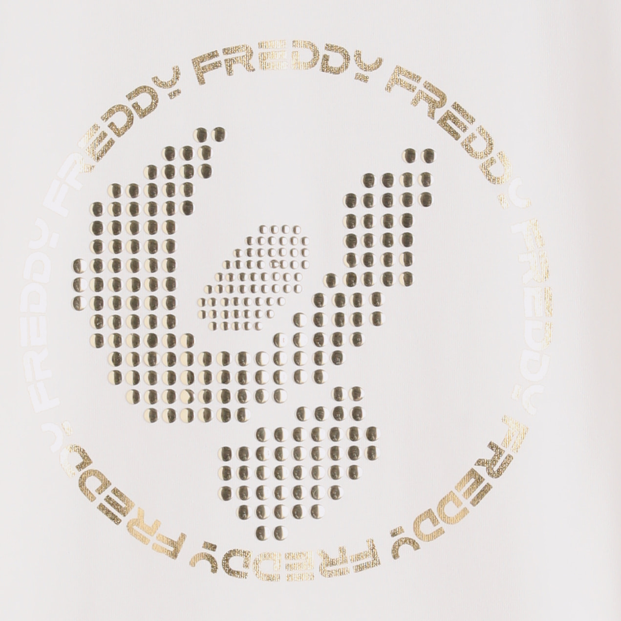 T-shirt bambina con maxi logo borchiato